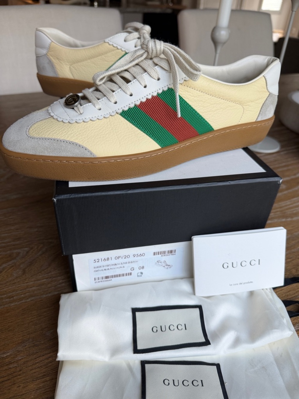 Gucci G74 Web Low ‘Oatmeal’ Sneakers